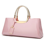 2023 European and American Fashion Glossy Patent Leather Handbag Women's Shoulder Wedding Bag Bridal Bag Banquet Bag Guangzhou Wholesale