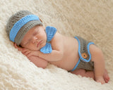 New photo studio children's photography clothing newborn sweater suit handmade baby photo clothing bow tie