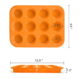 SYGA 12 Round Cup Silicone Muffin Cupcake Baking Pan Non Stick Dishwasher Microwave Safe