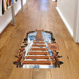 SYGA 3D Effect Rope Bridge Broken PVC Vinyl Wall Sticker