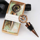 SYGA Wine Bottle Stoppers Wedding Favors, Vintage Copper Compass Bottle Cap Gifts for Guests Adults