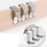 SYGA Set of 6 Over Door Rack Heavy Duty Reversible Brushed Stainless Steel Hook (5cmx2.5cm)
