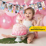 SYGA 1 to 12 Month Music Theme Animal Banner with Front Side Photo Space & Sweet Memory Writing Space Back Side of Banner