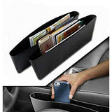 SYGA 2 Pcs Black PE Car Seat Gap Filler, Car Seat Side Console Slit Caddy Catcher Storage Box Pad Pocket