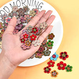 Syga 50 Pieces Plum Flower 2 Holes Wooden Buttons Sewing DIY Craft Scrapbooking