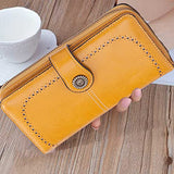 Syga PU Leather Hand Grip Wallet with Snap for Women, Yellow
