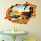SYGA Super Sun Beach Fashion Creative 3D Stereoscopic Wall Stickers