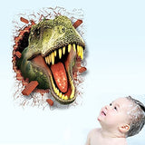SYGA PVC Vinyl Wall Stickers for Living Room Self Adhesive Stickers (3D Scary Dinosaur) - Green