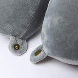 Syga Memory Foam, Velvet Travel Head, Neck Adjustable Providing 360-Degree Chin Support Head Rest Pillow (Grey)
