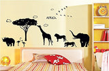Syga Africa Style World of Animal Silhouettes Wall Stickers (Wall Covering Area: 208cm x 80cm)