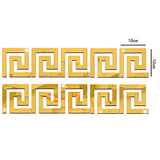 SYGA Gold 3D Geometric Waist Mirror Wall Sticker Ceiling Bedroom Living Room Wall Decoration Modern Design Acrylic DIY Decoration