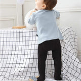 SYGA Baby Tights For Girls Soft Cotton Infant Leggings Toddler Solid Knit Socks Newborn Warm Crochet Pants Stockings - Black