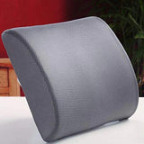 SYGA Memory Foam Breathable Healthcare Lumbar Cushion Back Waist Support Travel Pillow Car Seat Home Office Pillows Relieve Pain(Grey)