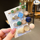 SYGA 4pcs Hair Clip For Girl Alligator Teeth Hair Accessory Artificial Macaron Pearl Hair Barrettes Hairpins, Hair Clips Styling Accessories for Women Ladies Girls - Blue Green
