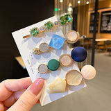 SYGA 4pcs Hair Clip For Girl Alligator Teeth Hair Accessory Artificial Macaron Pearl Hair Barrettes Hairpins, Hair Clips Styling Accessories for Women Ladies Girls - Blue Green