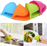 Syga Silicone Pinch Grip Mitten Oven Mitt Gripper Kitchen Potholder Utensil Tool, 10inch(Green) - Set of 2