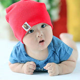SYGA 1 Piece Small Plain Knitted Baby Cap for 3 to 12 Month Baby_Red_Size:19 * 20 cm