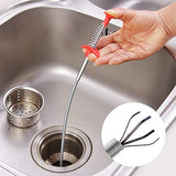 SYGA Drain Sink Snake Clog Cleaning Accessories, Spring Pipe Cleaner Hooks, Multifunctional Stick Cleaning Claw, Sewer Dredging Hair Purifier Extraction Tool for Kitchen, Bathtub, Shower and Sink-90cm