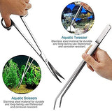 SYGA 5 in 1 Aquarium Tank Tool Kits Stainless Steel Aquatic Plant Tweezers Scissors Spatula Tool Set Fish Tank Cleaner Accessories Aquascaping Tools Set for Fish Starter Kits- 5 Pcs