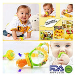 SYGA Fresh Food Nibbler Fruit Feeder Nipple Pacifiers Bottles (Cyan)