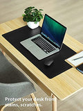 SYGA Desk Pad Protector Waterproof PU Desk Mat Blotters on Desktop Laptop Computer Gaming Keyboard Mouse Pad Non-Slip Desk Writing Mat Cover for Office & Home, Black - 60x30 cm