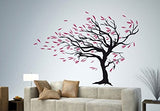 SYGA Pink Leaves Tree PVC Vinyl Wall Sticker