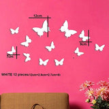 SYGA 3D butterfly sticker set of 24 white and black