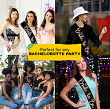 SYGA Bride to Be Sash Black Bachelorette Sash Bridal Shower Sash/Bachelorette Party Supplies/Spinster Party Sash- Black Gold