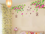 Syga Pink flower and cage wall stickers A_SFSO_Pink