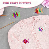 Syga 50 Pieces Fish 2 Holes Wooden Buttons Sewing DIY Craft Scrapbooking