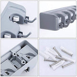 SYGA 5 Positions 6 Hooks Mop and Broom Holder, Broom Organizer Wall Mount Broom Storage and Mop Holder Garage Organizer