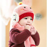 SYGA Baby Girls Boys Cute Cap Hats and Scarf Set, 6-24 Month Knit Warm Baby Winter Cap Hat Beanie Cap Hat_Pink, Circumference:46-50 cm
