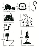 SYGA Set of 6 Decorative Beautiful Modern Art Switch Board Stickers