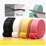 SYGA Nylon Double Sided Wellkro Tape, Hook and Lock Tape, Sew-on Power Wire Management Fastening Tape Cable Tie for Interlocking, Apparel, Home Textile, Industrial Use and More-5mx15mm Assorted Color
