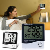 SYGA Digital Thermometer Hygrometer Temperature Humidity Meter Clock HTC-1 for Home