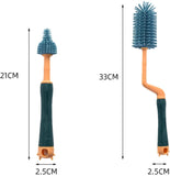 SYGA 3 Pcs Silicone Baby Bottle Brush Set, 360° Rotating Long Handle Water Bottle Cleaner Brush, Teat & Straw Brush Cleaning Cup Brush for Baby Bottles Plastic Bottles Glass Bottles Straws