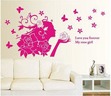 Syga Wall Stickers 858 Rose Girl Pink
