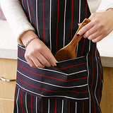 SYGA 1 Piece Unisex Kitchen Apron Cotton Linen Strip BBQ Cooking Baking Catering Apron_WhiteLining