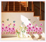 Syga Beutiful Sun Flower Design Wall Stickers 766 Pink
