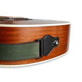 SYGA Guitar Strap with 3 Pick Holders 100% Soft Cotton Strap For Bass Electric & Acoustic Guitars(Green)