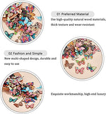 Syga 50 Pieces Butterflies 2 Holes Wooden Buttons Sewing DIY Craft Scrapbooking