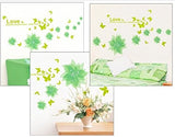 SYGA PVC Vinyl Wall Stickers for Living Room Self Adhesive Stickers, Green Lotuses with Birds Quote