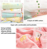 Syga Baby's 6 Layer Muslin Cotton Stroller Cover Swaddle Wrap Receiving Blanket (110, Mickey Face)