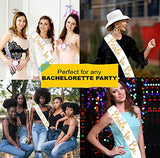 SYGA Bride to Be Sash - Bachelorette Party Sash Bridal Shower Hen Party Wedding Decorations Party Favors Accessories- White