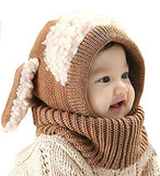 SYGA 1 Piece Large Cartoon Dog Design Cap with Shawl Cap