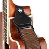 SYGA Guitar Strap with 3 Pick Holders 100% Soft Cotton Strap For Bass Electric & Acoustic Guitars(Brown)