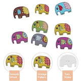 Syga 50 Pieces Elephant 2 Holes Wooden Buttons Sewing DIY Craft Scrapbooking