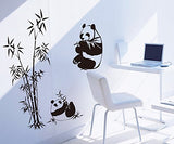 Syga Panda Bamboo Tree Wall Stickers (Length 110cm* Height 90cm)
