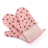 SYGA Set of 2 Cotton Outer,Protection & Internal Polyester High Temperature Microwave Insulation Baking Gloves(Pink)