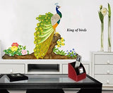 SYGA PVC Vinyl Wall Stickers for Living Room Self Adhesive Stickers, Pretty Peacock